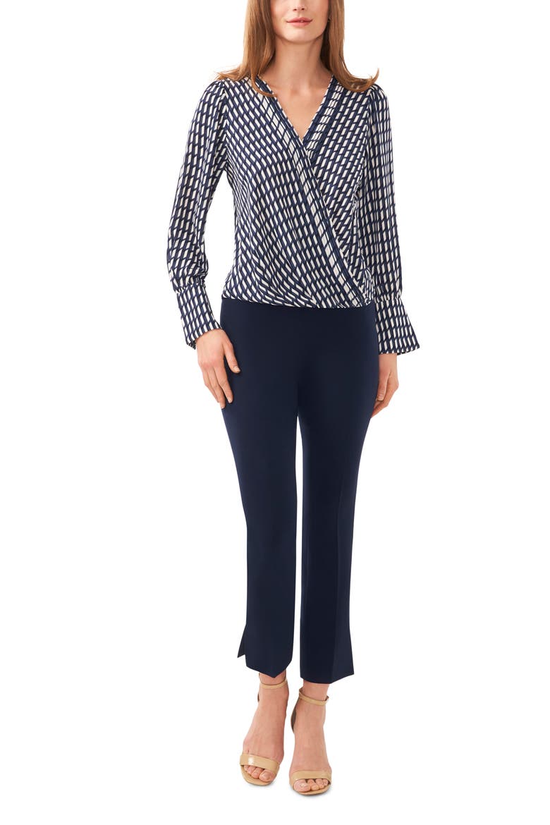 Long Sleeve Surplice Neck Top, Alternate, color, CLASSIC NAVY
