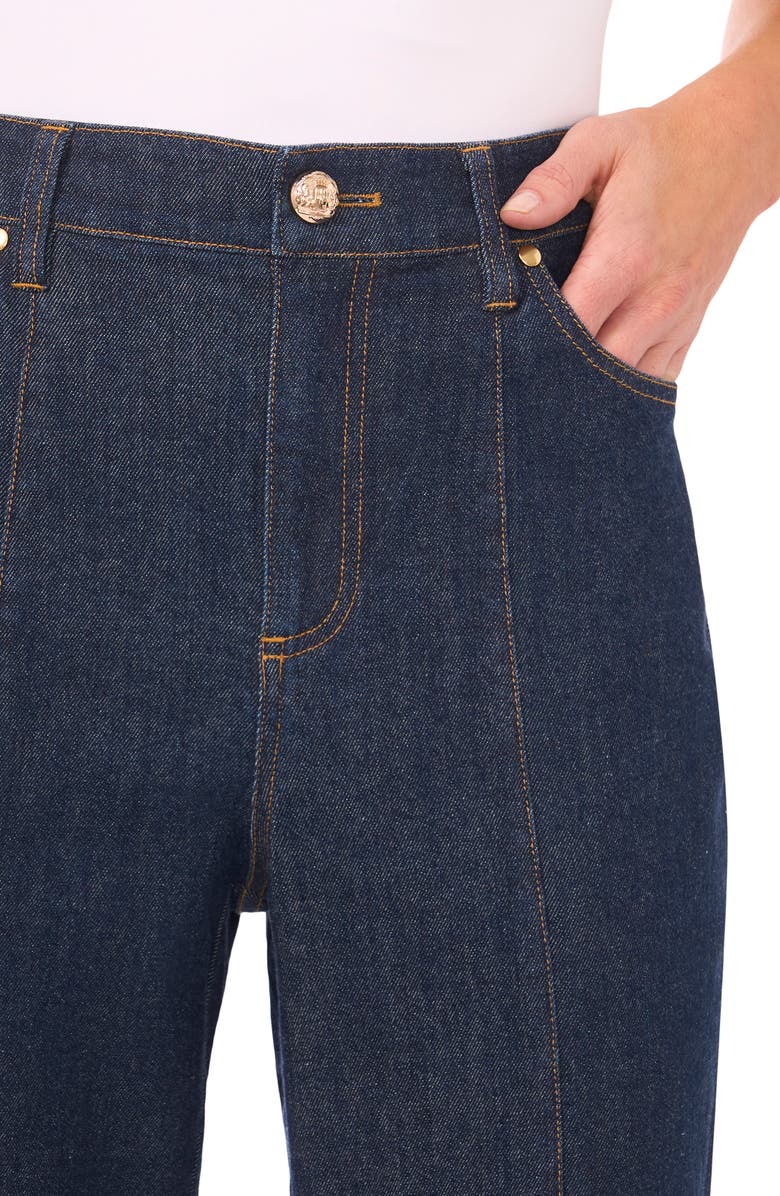 CeCe Seamed High Waist Flare Jeans, Alternate, color, Indigo Night