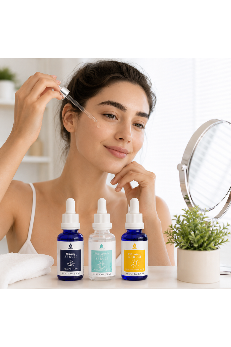 Derma Roller & Anti-Aging Serum Trio, Alternate, color, White