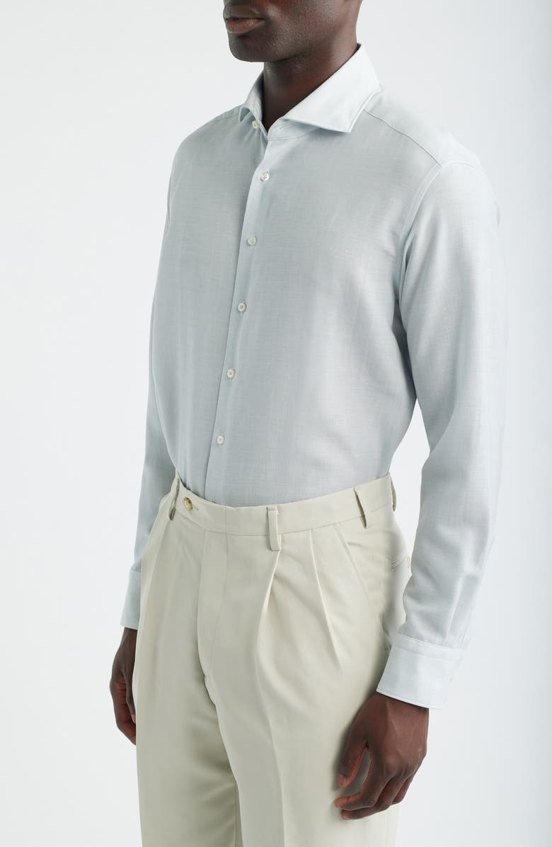 1863 by Eterna Soft Luxury Modern Fit Wool & Linen Non-Iron Dress Shirt, Alternate, color, Sky