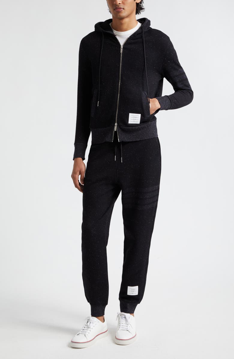 Thom Browne 4-Bar Flecked Cotton & Silk Sweatpants, Alternate, color, 