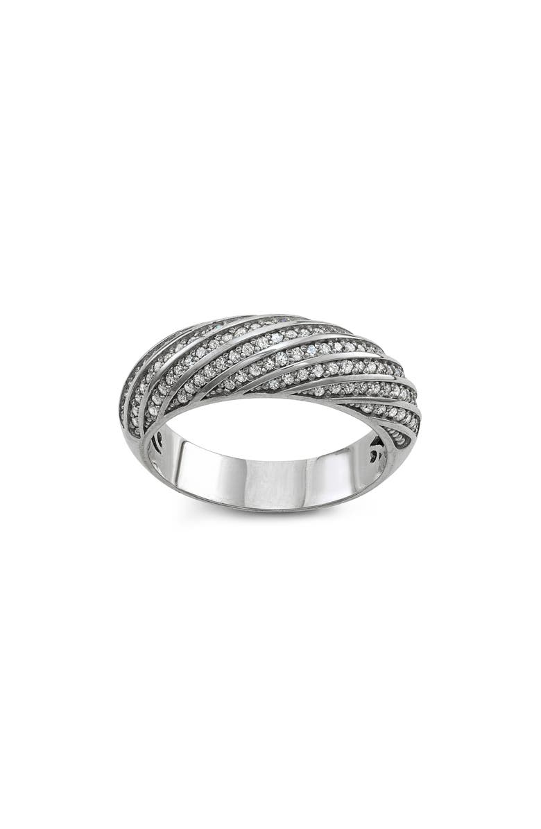 FZN Sterling Silver Pavé Diamond Band Ring - 0.5Ct., Main, color,