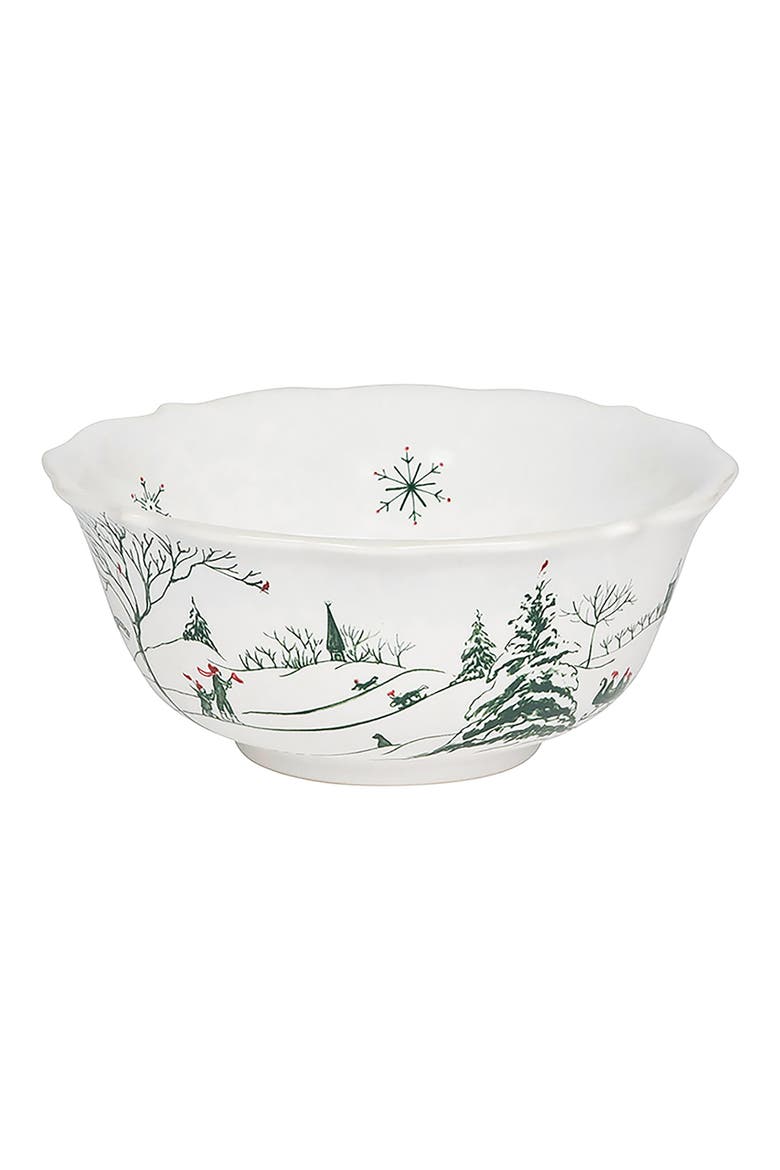 Country Estate Winter Frolic Ice Cream Bowl, Alternate, color, EVERGREEN