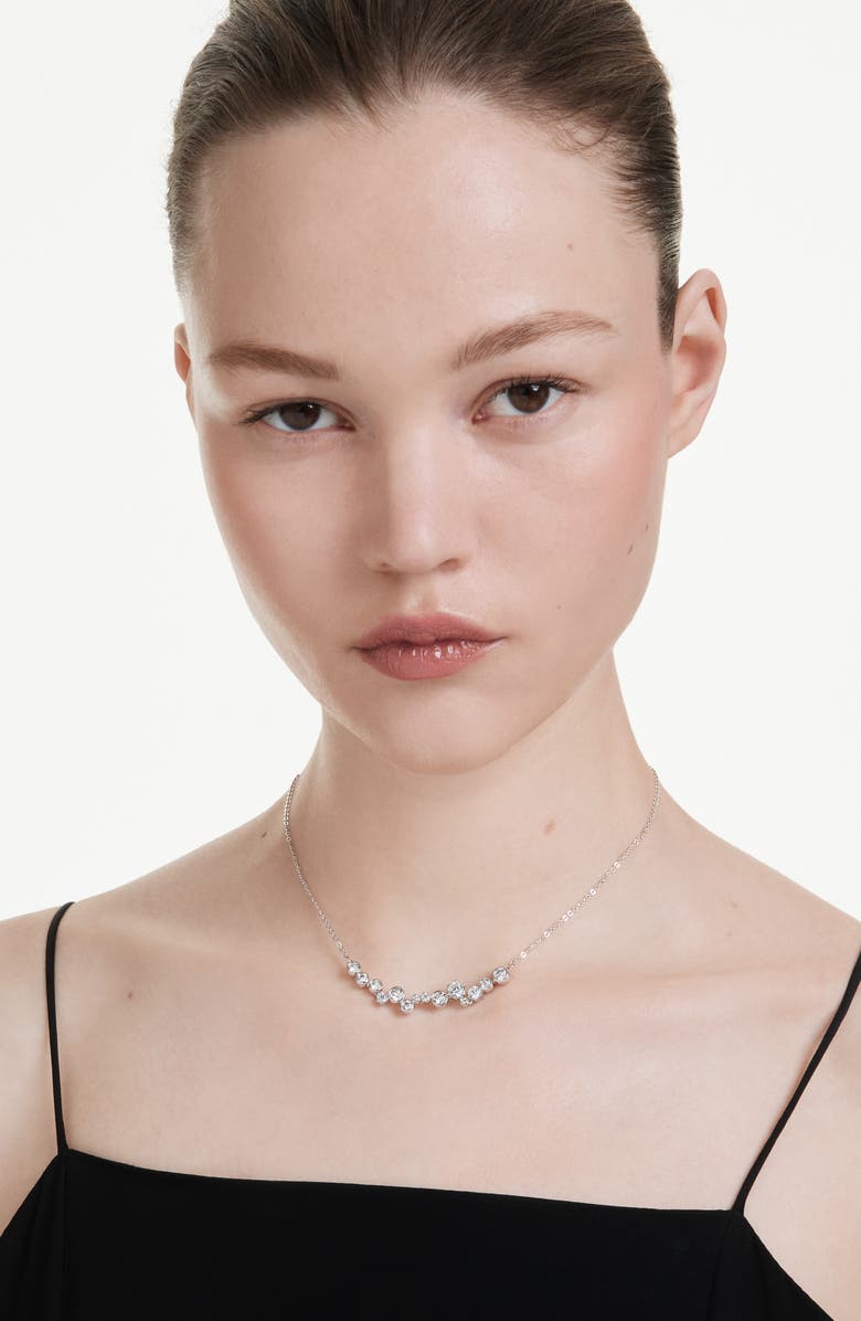 Swarovski Constella Crystal Frontal Necklace, Alternate, color, Rhodium/ Crystal