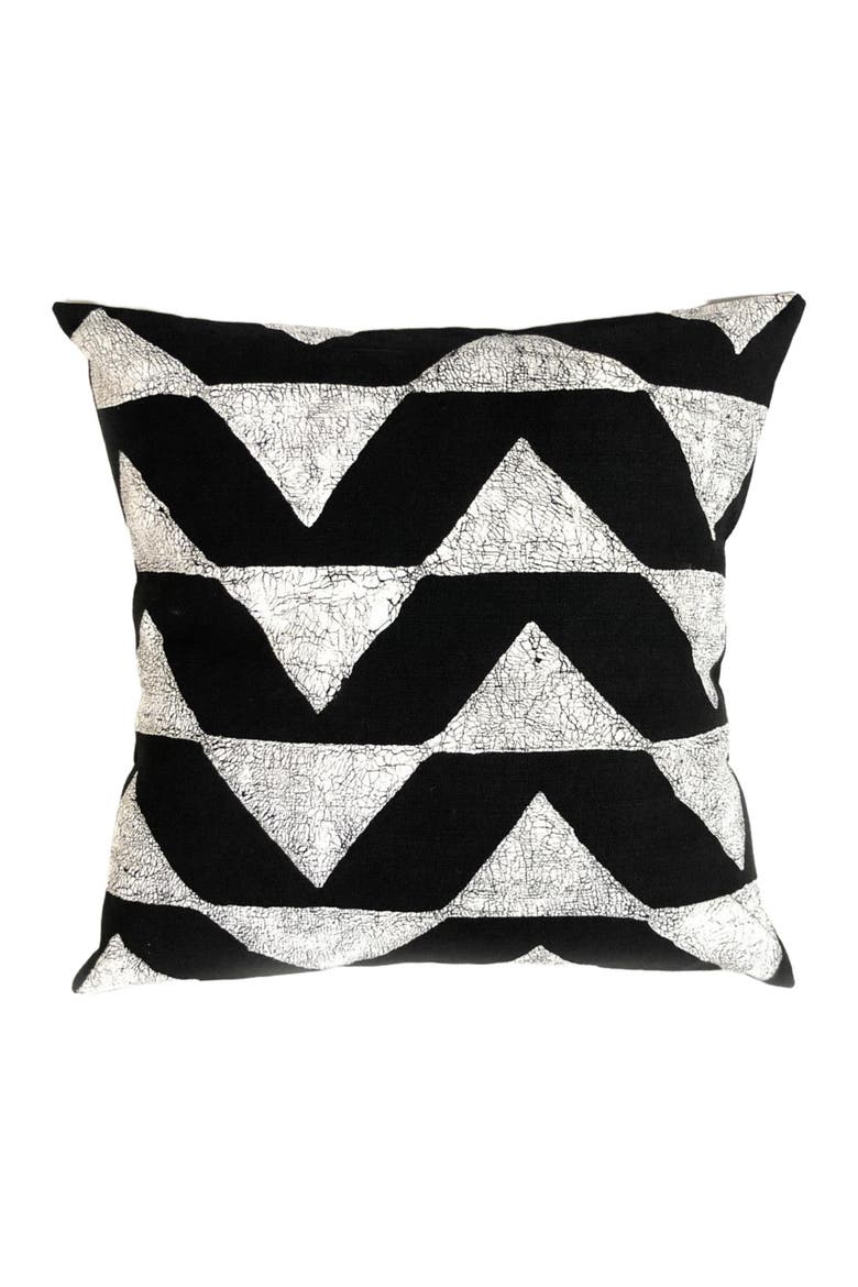 Sadza Triangles Pillow Cover - Ebony Black 18', Main, color, Black