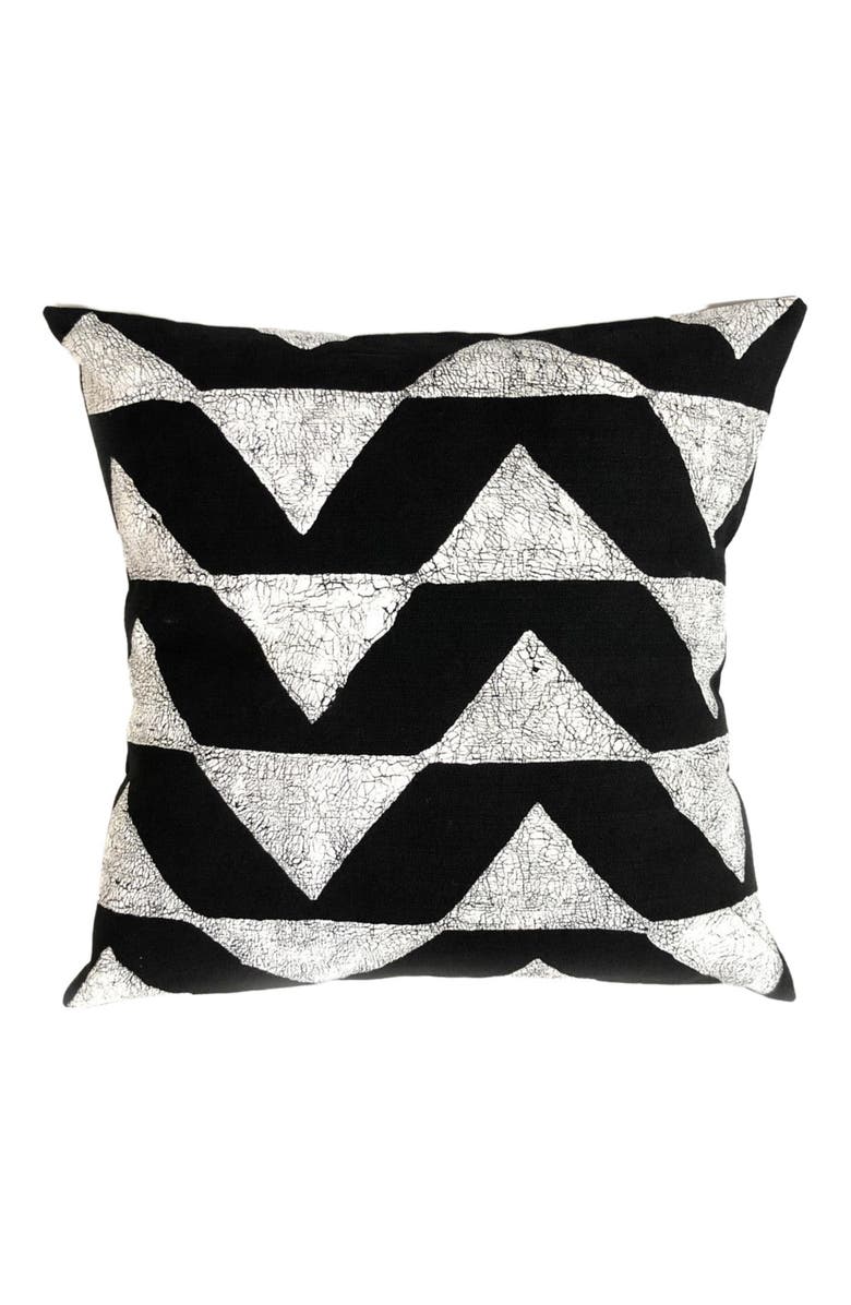 Mbare Sadza Triangles Pillow Cover - Ebony Black 18', Main, color, Black