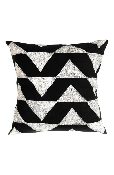 Sadza Triangles Pillow Cover - Ebony Black 18'