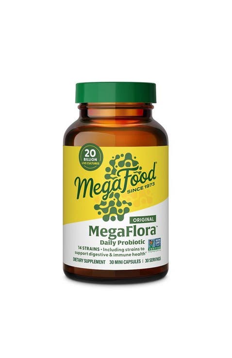 MegaFlora Daily Probiotic, 20 Billion CFU, Vegetarian, 30 Mini Capsules