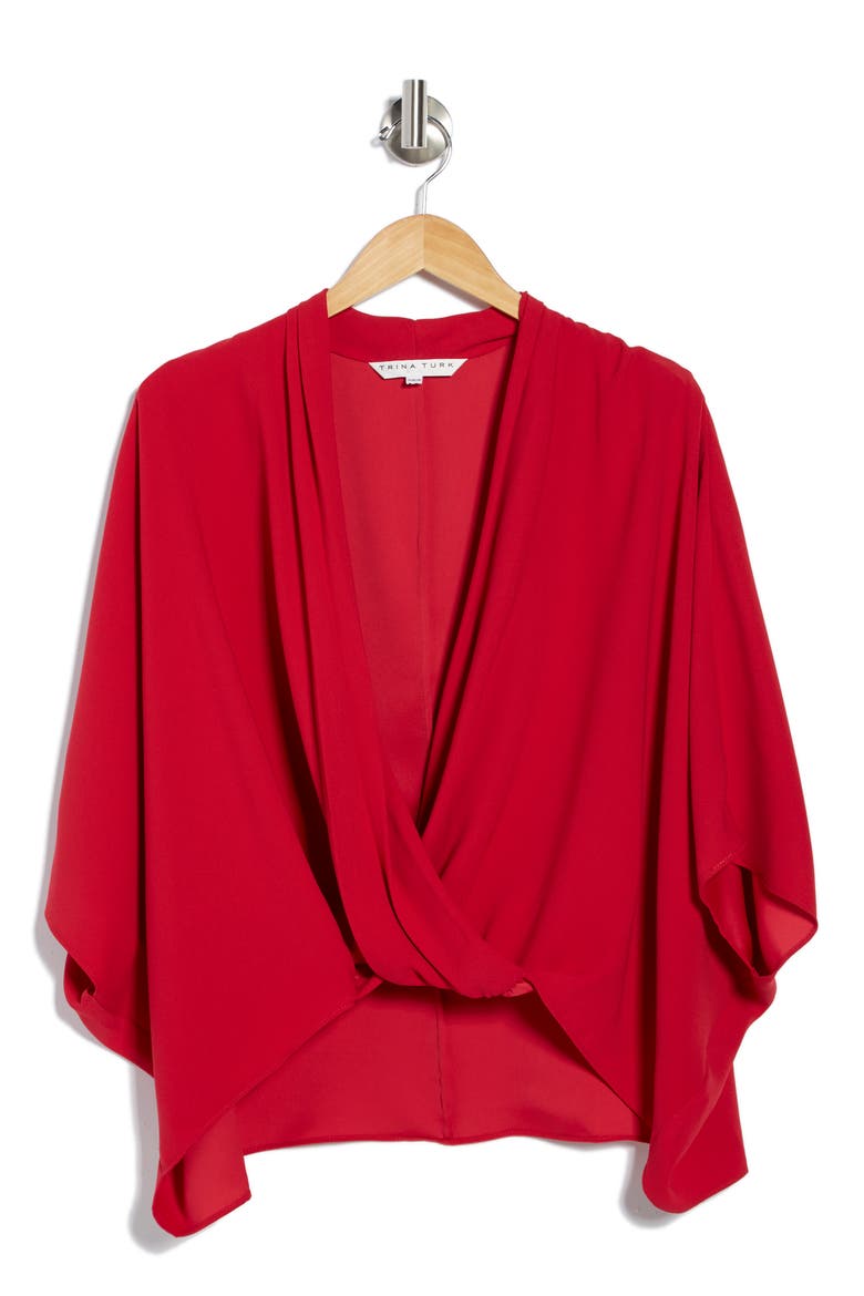 Concourse Surplice Neck Top, Alternate, color, SANGRIA