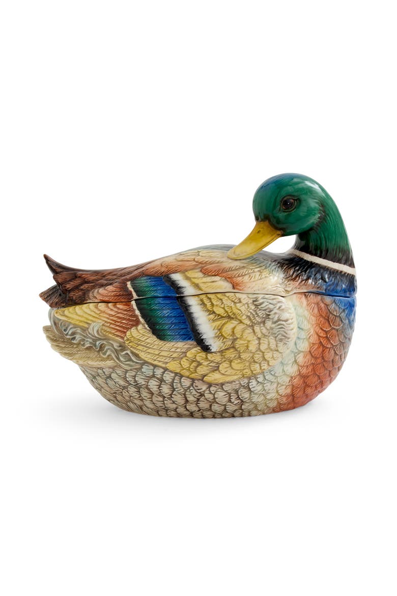 Woodland Mallard Lidded Server, 12", Main, color, Brown