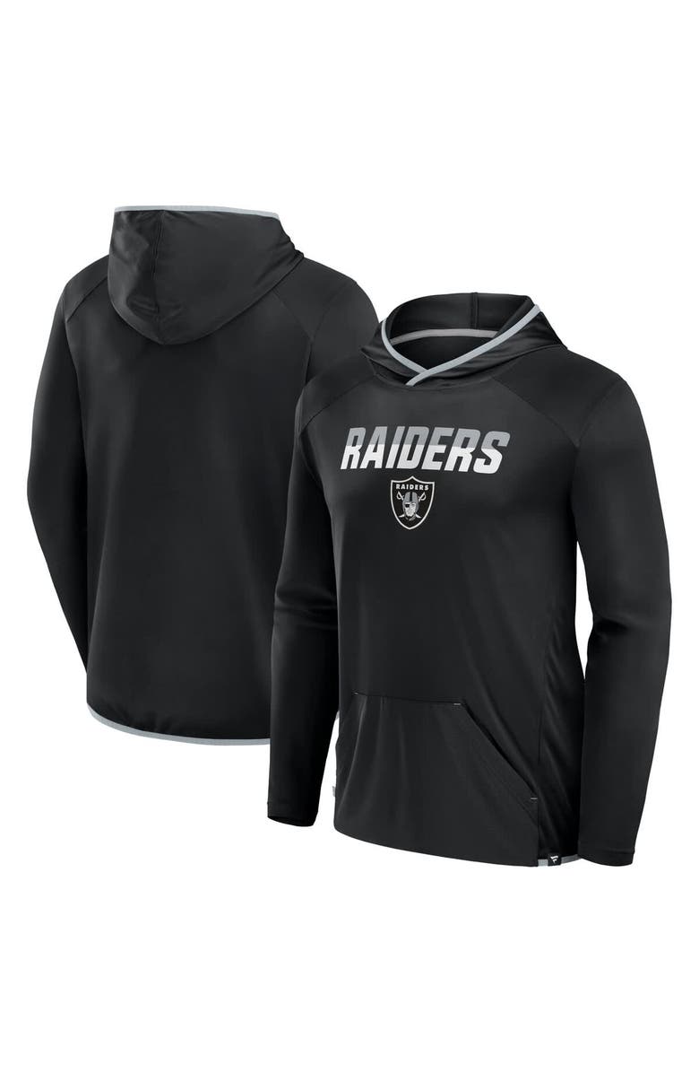 FANATICS Men's Fanatics Black Las Vegas Raiders Transitional Defender Hoodie Long Sleeve T-Shirt, Alternate, color, Black
