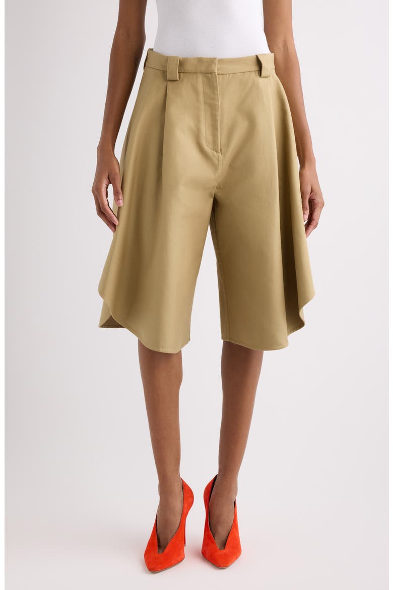 Tulip Pleated Bermuda Shorts, Main, color, 2602 CAMEL