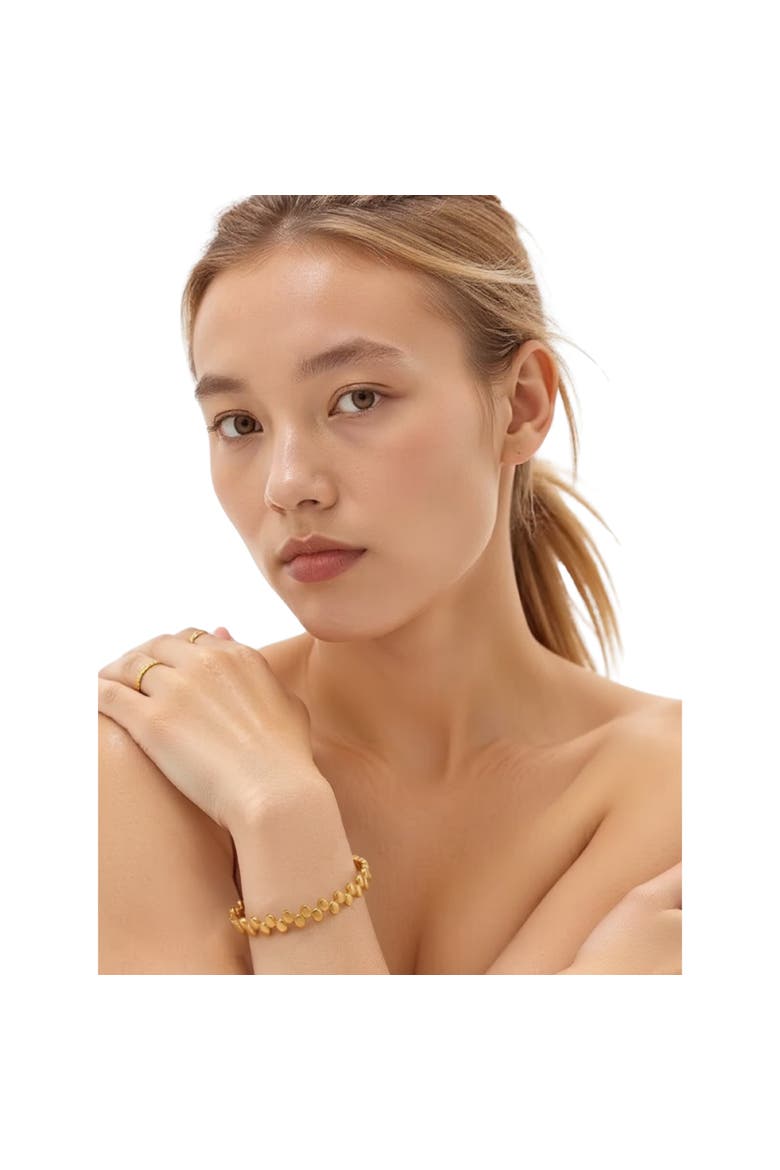 Waterproof 18K Gold Plated Dot Round Bracelet, Alternate, color, Gold