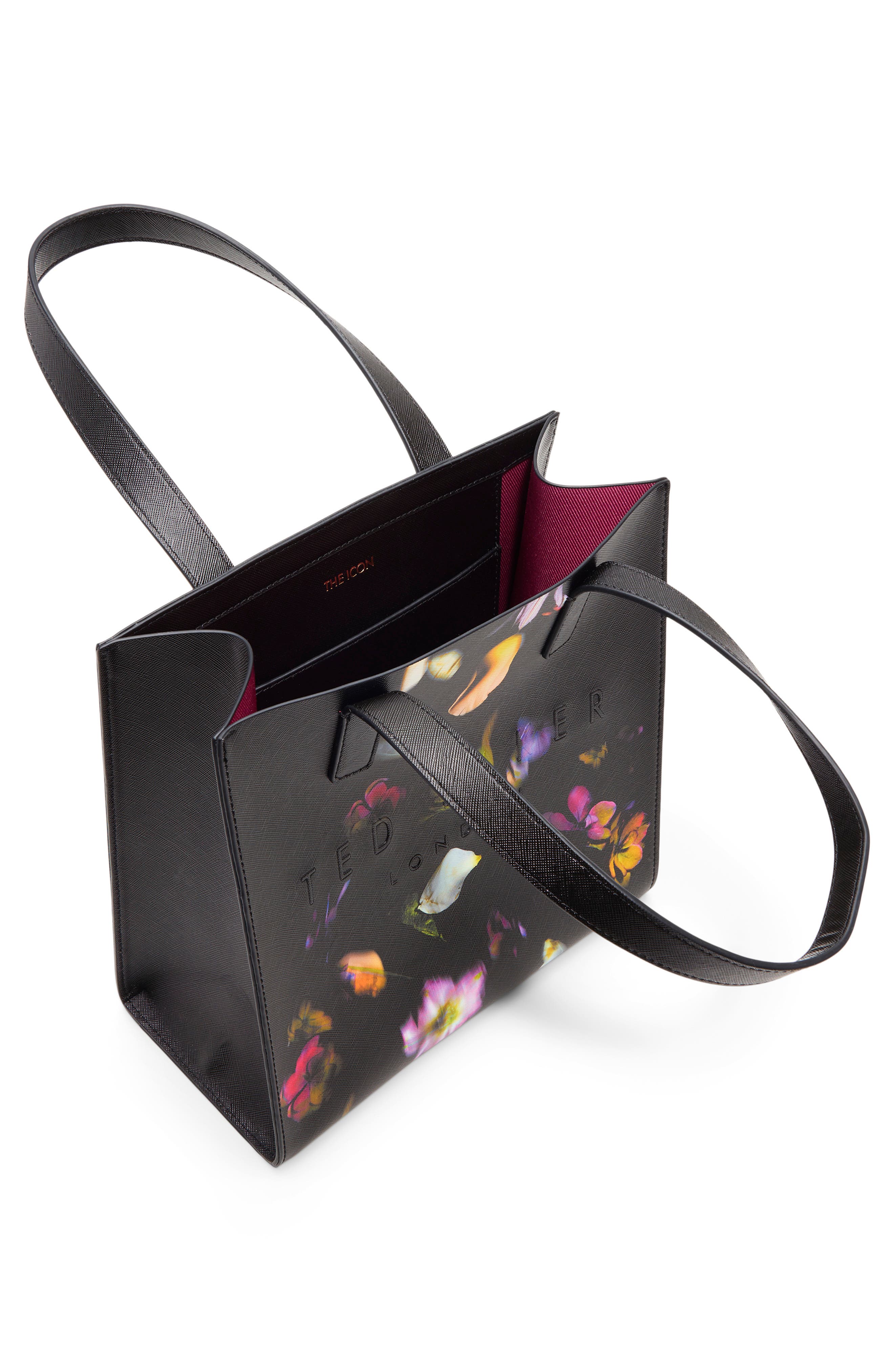 Seacon Small Floral Icon Tote, Alternate, color, BLACK COMBO