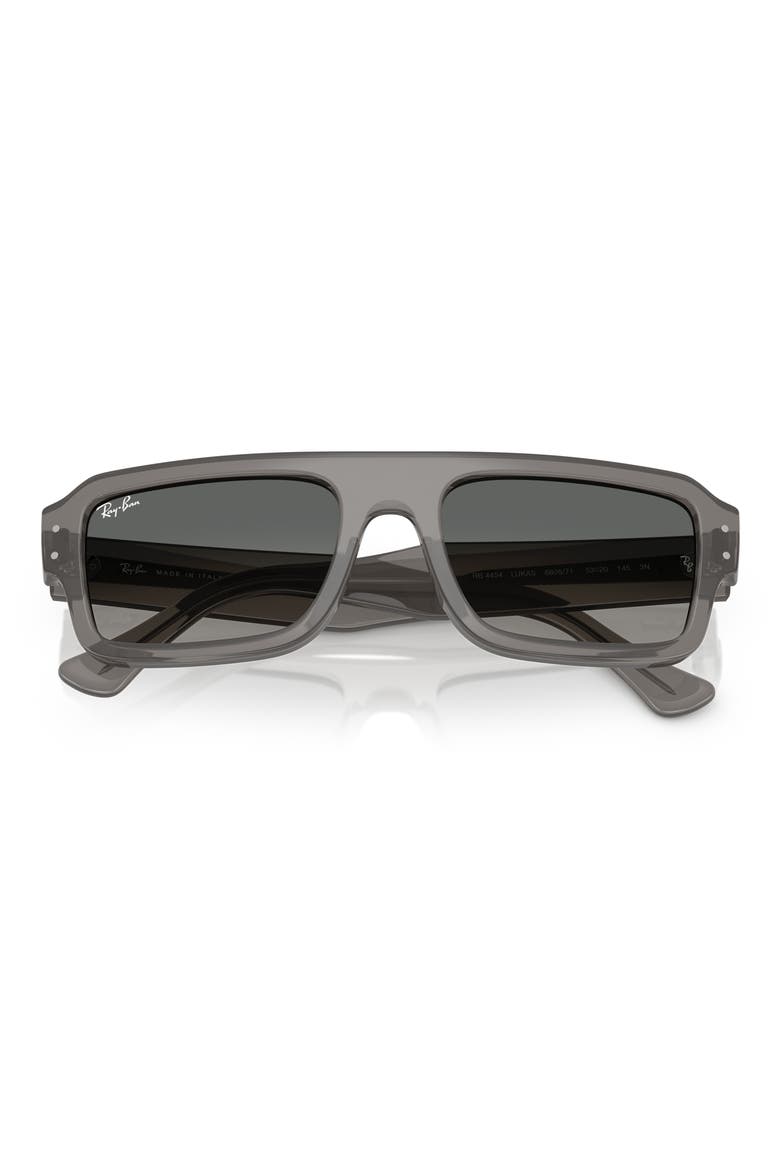 56mm Rectangular Sunglasses, Alternate, color, TRANSPARENT GREY