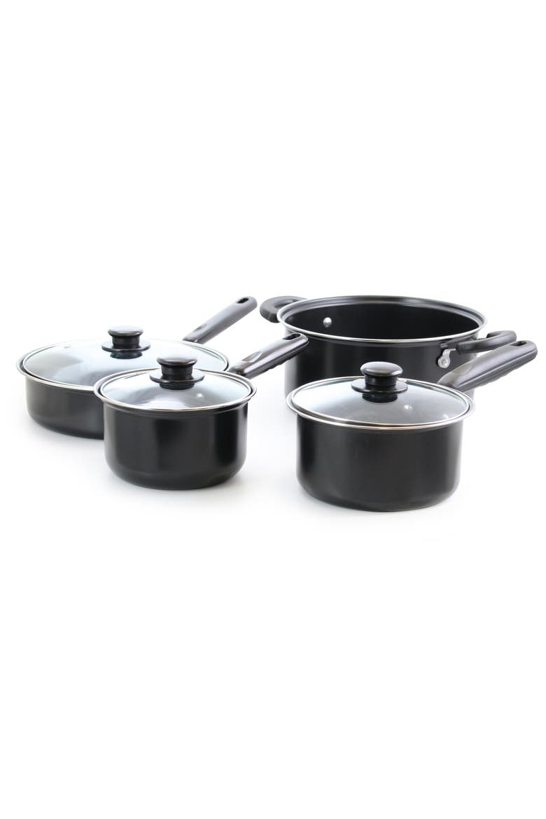 7 Piece Deluxe Non-Stick Cookware Set, Main, color, Black