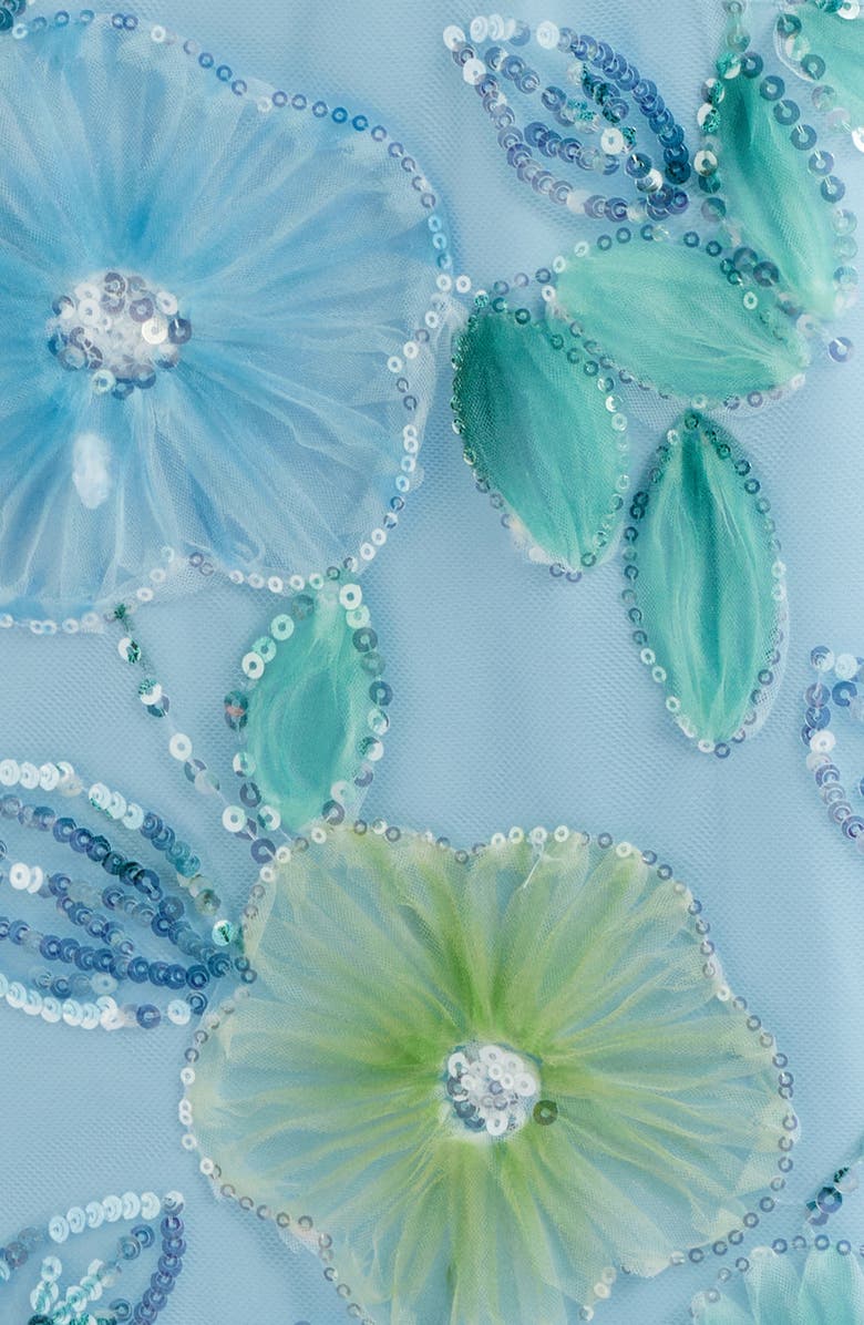 Eliza J Sequin Floral Cocktail Midi Dress, Alternate, color, Blue Multi