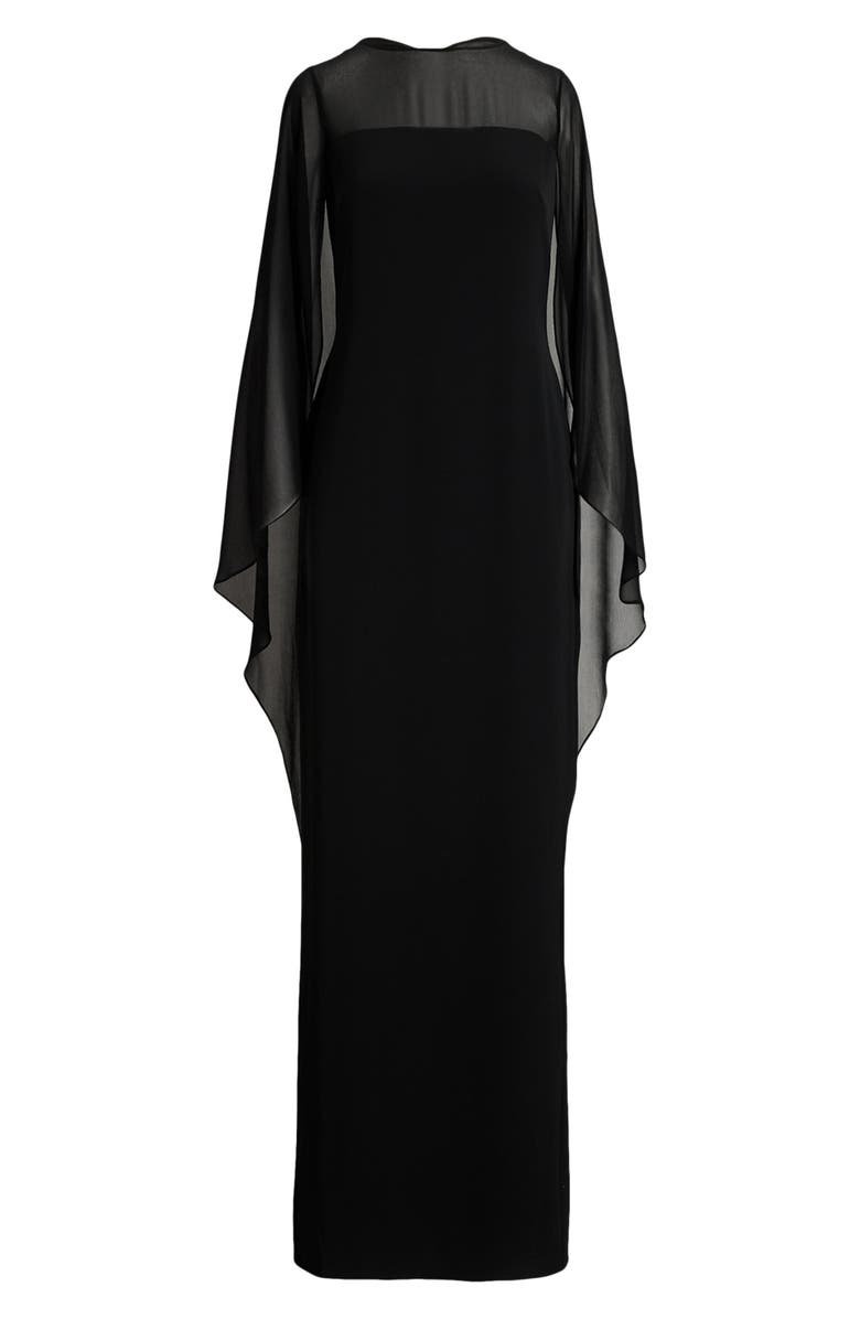 Lauren Ralph Lauren Semisheer Capelet Georgette Gown, Alternate, color,