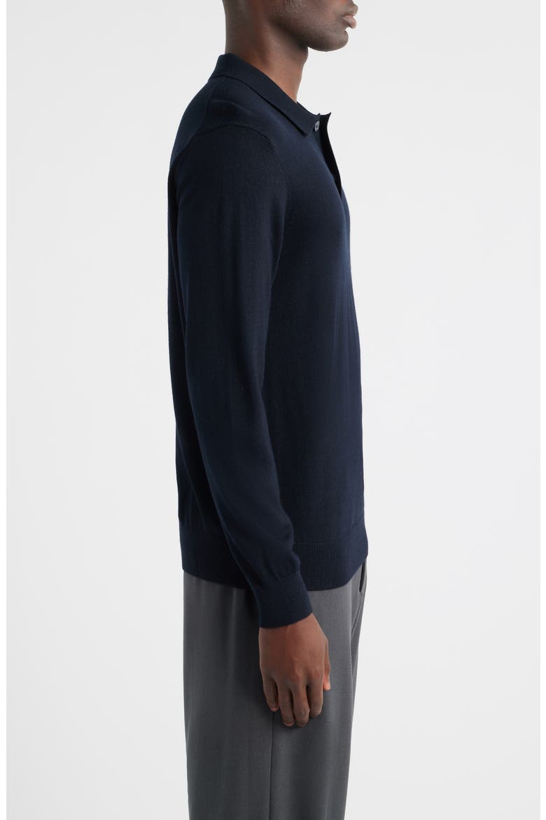 Serge 6584 Long Sleeve Wool Blend Polo Sweater, Alternate, color, DEEP NAVY