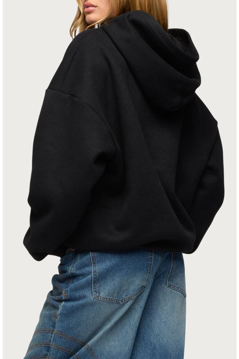 Camo Cutie Oversize Hoodie, Alternate, color, BLACK