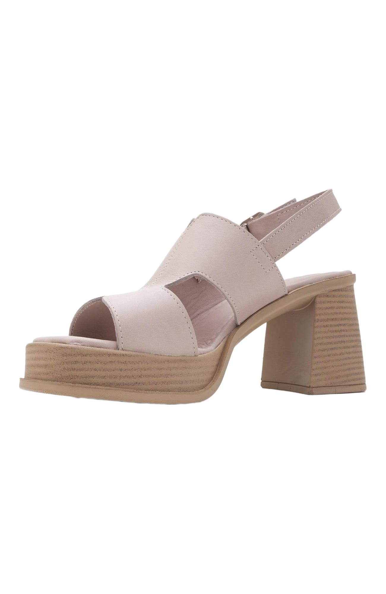 Zennia Leather Platform Sandal, Alternate, color, Beige Leather