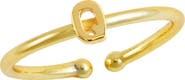 SAVVY CIE JEWELS 18K Yellow Gold Plated Initial Ring
