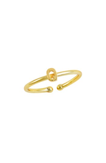 Savvy Cie Jewels 18k Yellow Gold Plated Initial Ring In Gold Q