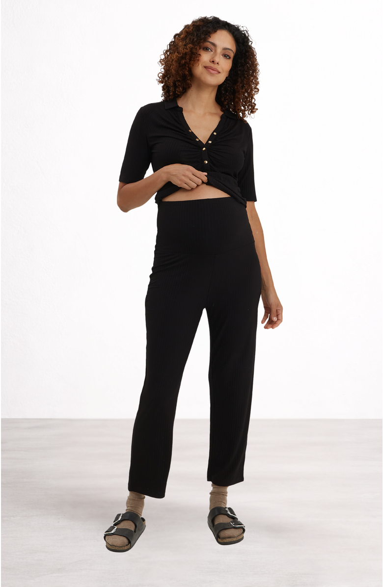 Nom Maternity Camilla Over-the-Belly Maternity Pants, Main, color, Black