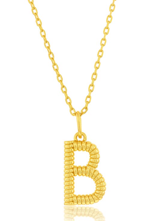 Croissant Initial Pendant Necklace