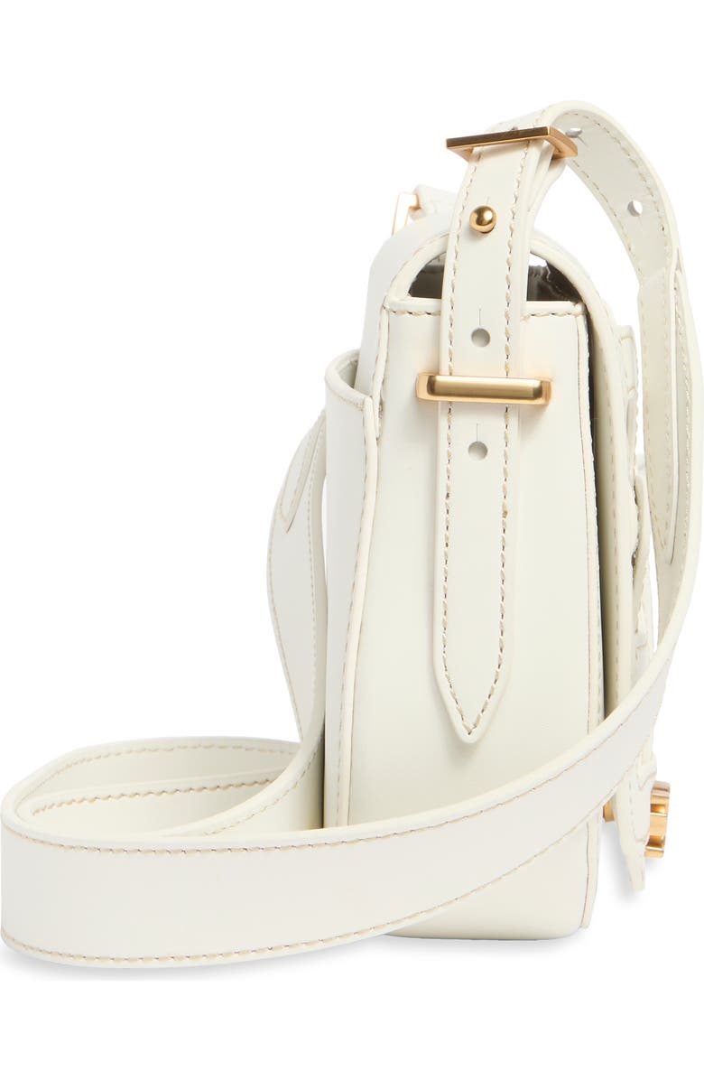 Sam Edelman Small Bay Leather Saddle Crossbody Bag, Alternate, color, Eggshell