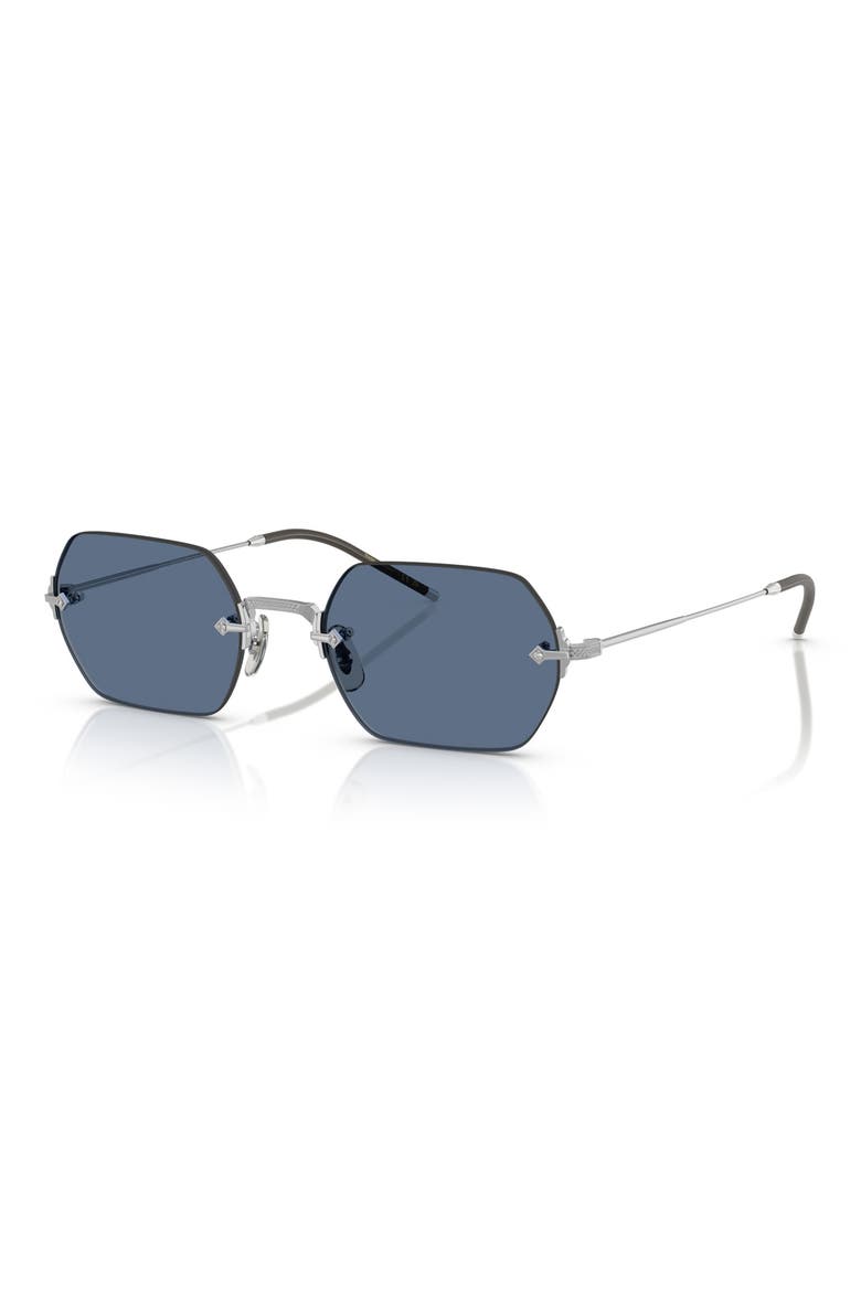52mm Irregular Sunglasses, Alternate, color, SILVER/ BLUE