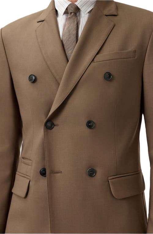 John Varvatos Devitt Double Breasted Blazer In Brown