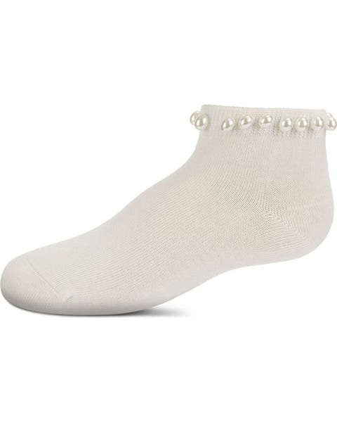 Pretty in Pearls Cotton Blend Anklet Socks