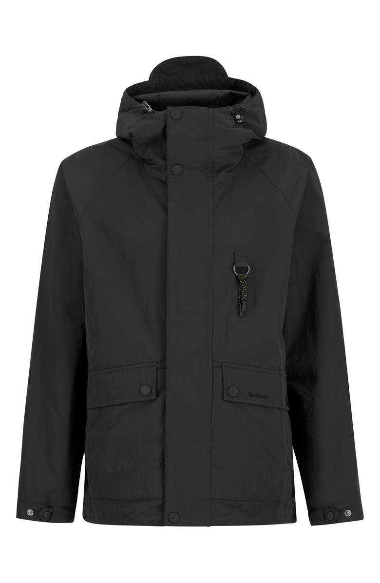 Barbour Hooded Waterproof Jacket, Alternate, color, Black