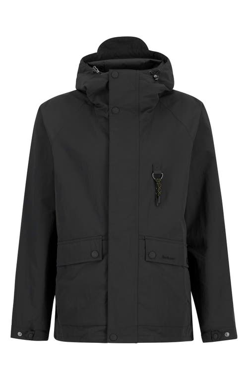 Barbour Hooded Waterproof Jacket In Black