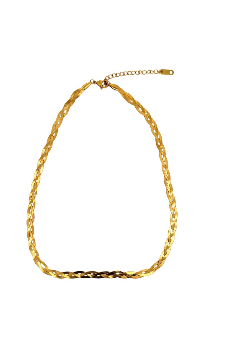 Gemini Jewelry Herringbone Braided Necklace, Main, color, Yellow