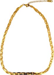 Gemini Jewelry Herringbone Braided Necklace