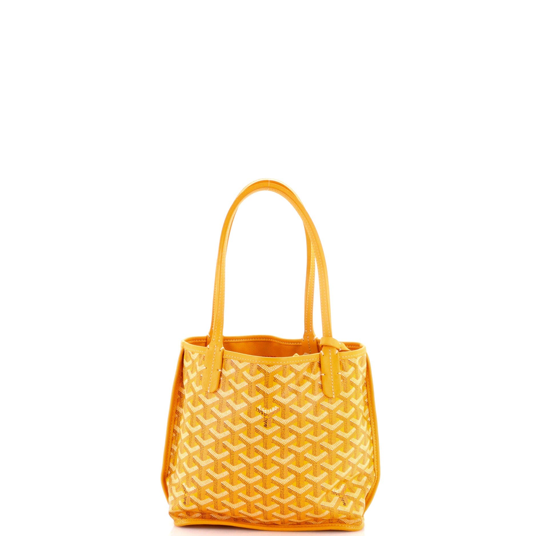 Pre-Owned Goyard Anjou Reversible Tote Coated Canvas Mini, Alternate, color, Yellow