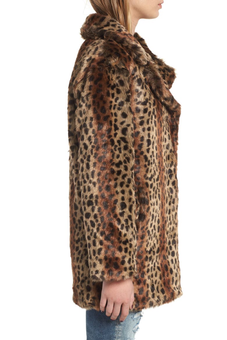 Mika Leopard Faux Fur Jacket, Alternate, color, LEOPARD