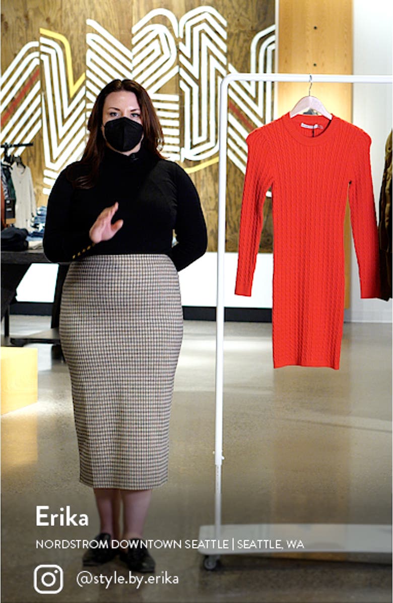 Yuna Long Sleeve Cable Sweater Dress, sales video thumbnail