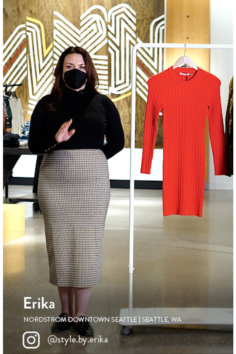 Yuna Long Sleeve Cable Sweater Dress video