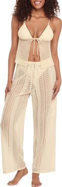 Steve Madden Sheer Lace Cargo Cover-Up Pants
