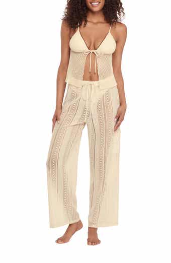 Sheer Lace Cargo Cover-Up Pants