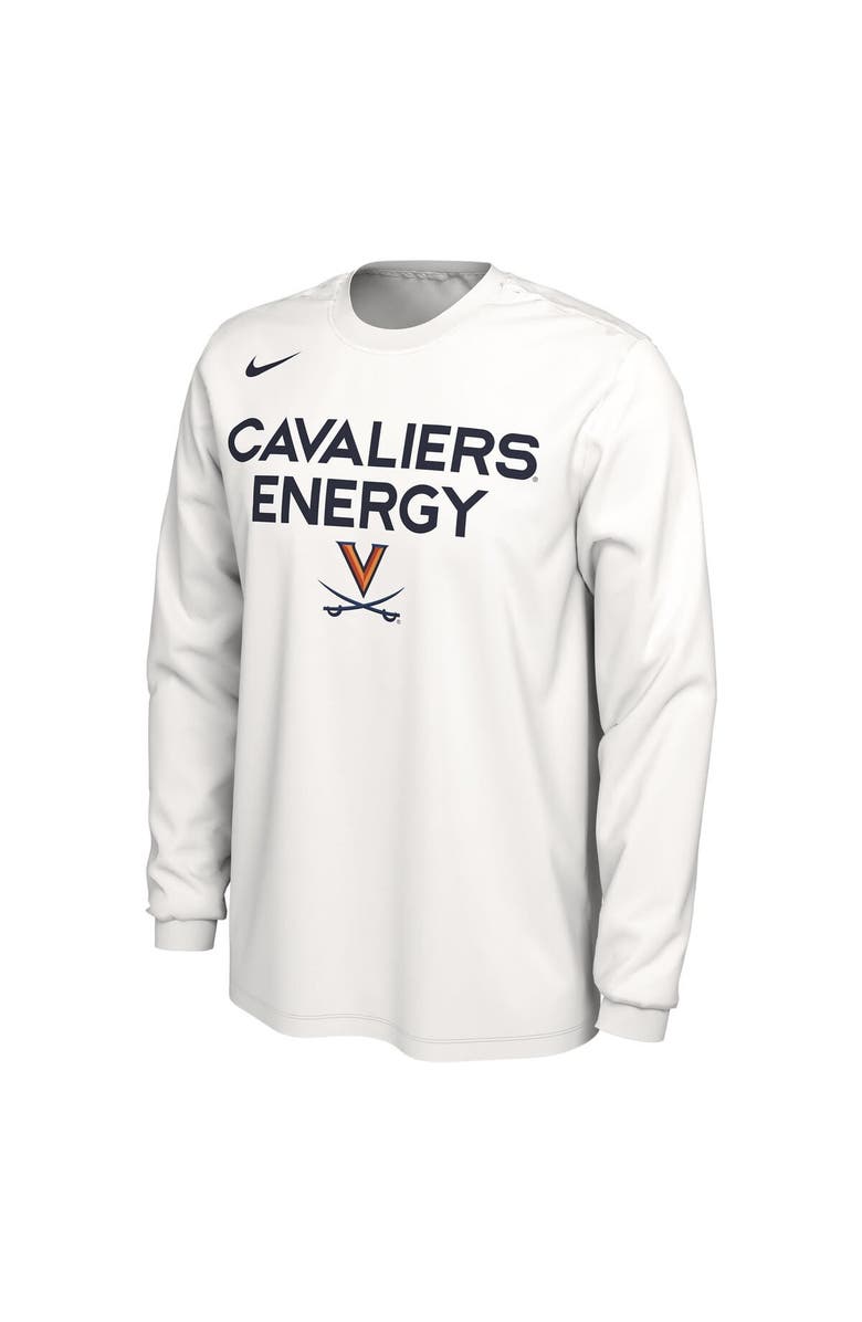Nike Unisex Nike White Virginia Cavaliers 2024 On-Court Bench Energy Long Sleeve T-Shirt, Alternate, color,