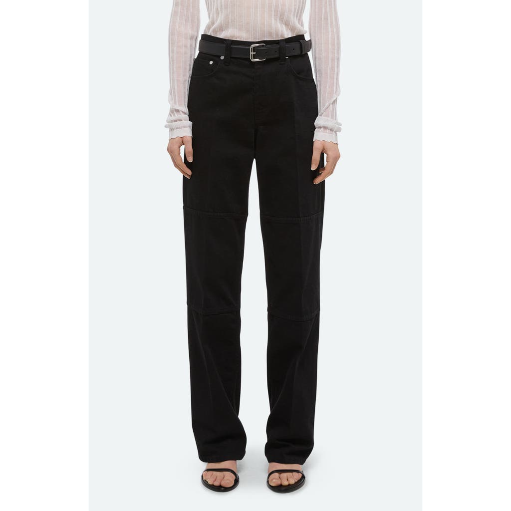 Helmut Lang Zipper Back Carpenter Jeans In Rinsed Black In Black