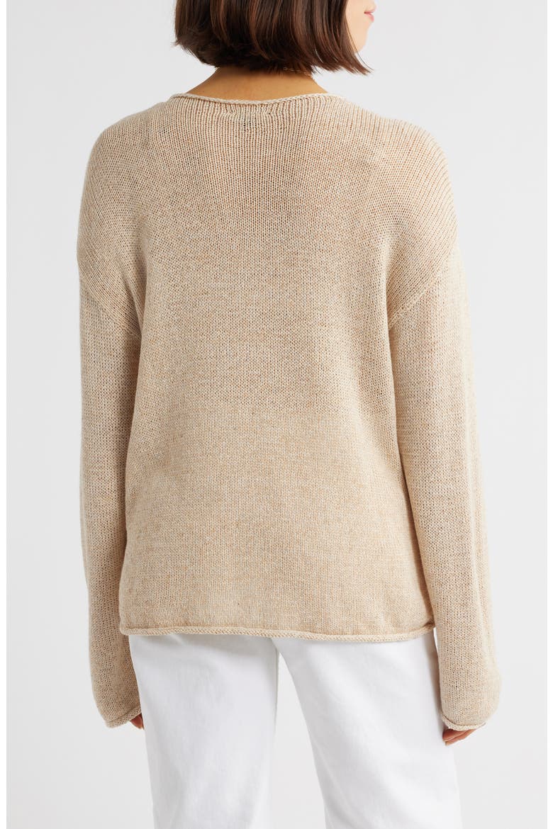 Evangeline Cotton & Linen Blend Sweater, Alternate, color, NATURAL