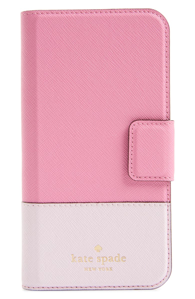 Kate Spade New York leather wrap iPhone X/Xs folio case, Main, color,