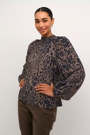 Kaffe KAjemma Puff Sleeve Print Blouse