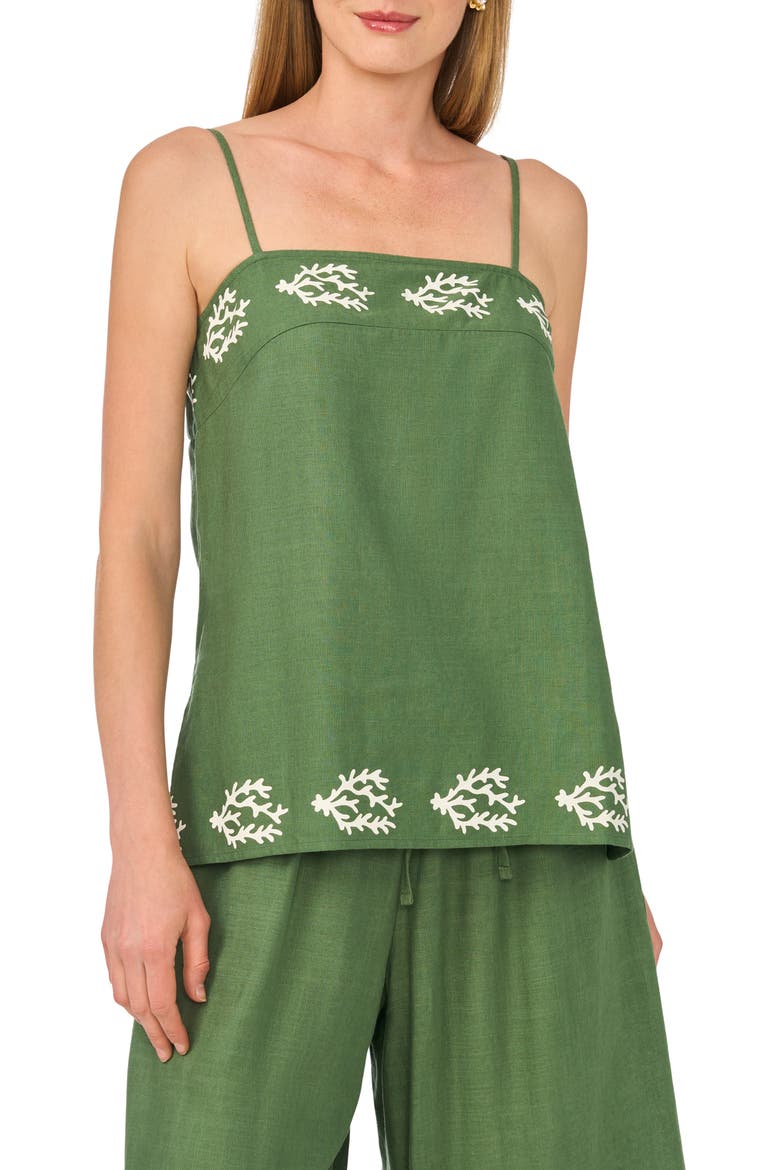 Leaf Print Tank, Main, color, MYRTLE