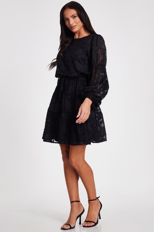 Quiz Jacquard Mini Skater Dress In Black